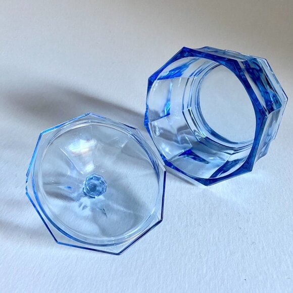 Vintage Confections by Indiana Glass Concord Blue Lidded Candy Dish - Picture 6 of 6